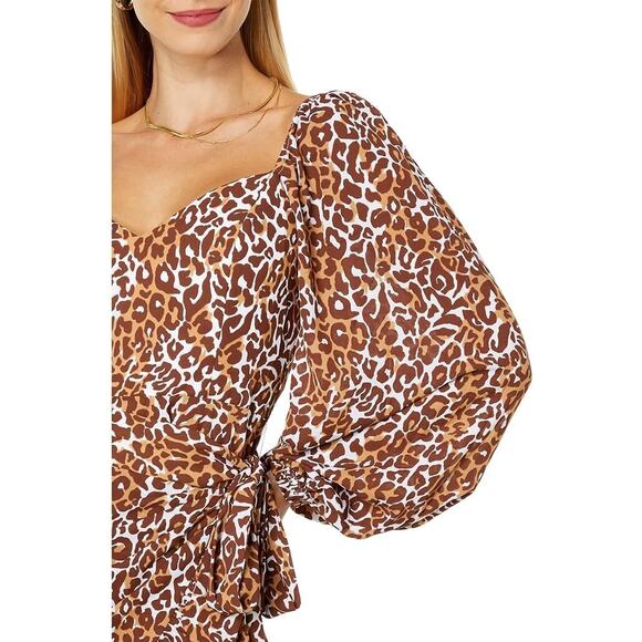 Lilly Pulitzer New Lila Cheetah Print Long Sleeve Mini Dress Size 14 - Picture 4 of 15